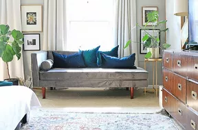 Living room with throw pillows